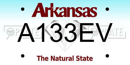 A133EV Arkansas License Plate