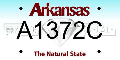 A1372C Arkansas License Plate