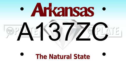 A137ZC Arkansas License Plate