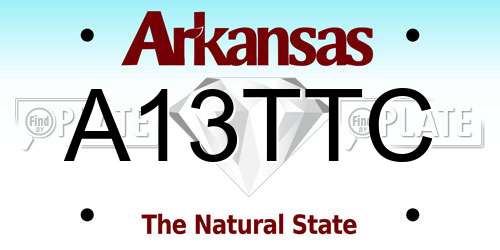 A13TTC Arkansas License Plate