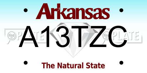 A13TZC Arkansas License Plate