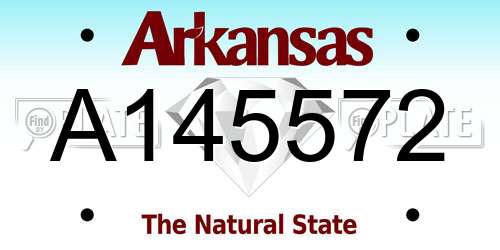 A145572 Arkansas License Plate