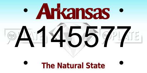 A145577 Arkansas License Plate