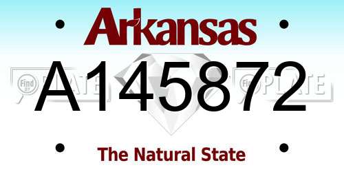 A145872 Arkansas License Plate