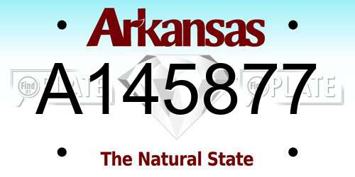 A145877 Arkansas License Plate