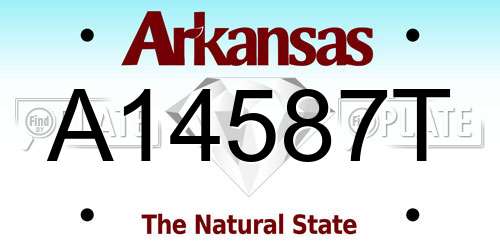 A14587T Arkansas License Plate