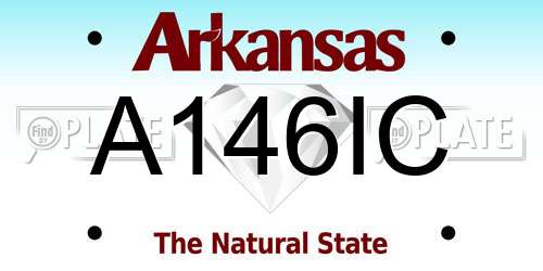 A146IC Arkansas License Plate