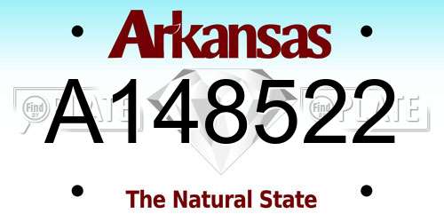 A148522 Arkansas License Plate