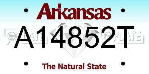 A14852T Arkansas License Plate