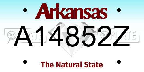 A14852Z Arkansas License Plate