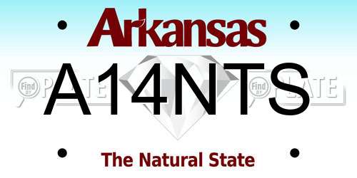 A14NTS Arkansas License Plate