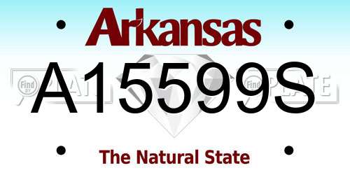 A15599S Arkansas License Plate