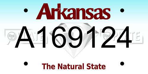 A169124 Arkansas License Plate