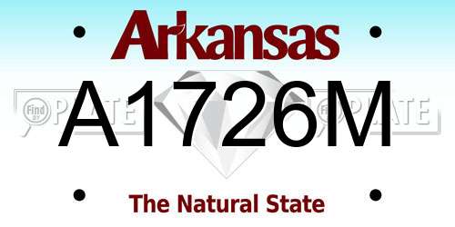 A1726M Arkansas License Plate