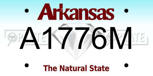 A1776M Arkansas License Plate