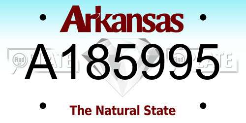 A185995 Arkansas License Plate