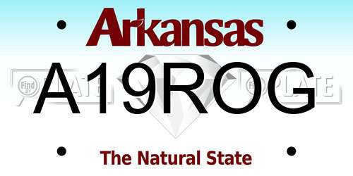 A19ROG Arkansas License Plate