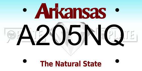 A205NQ Arkansas License Plate