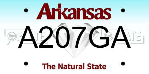 A207GA Arkansas License Plate