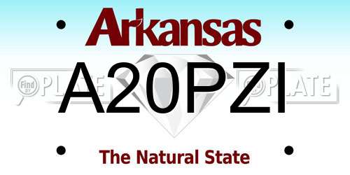 A20PZI Arkansas License Plate