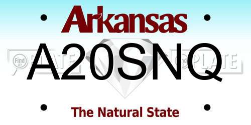 A20SNQ Arkansas License Plate