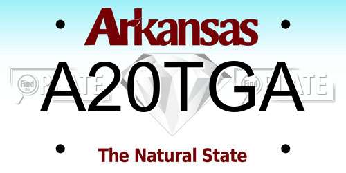 A20TGA Arkansas License Plate