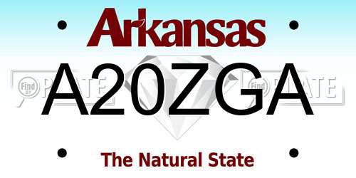 A20ZGA Arkansas License Plate