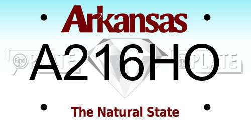 A216HO Arkansas License Plate