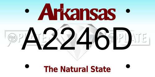 A2246D Arkansas License Plate