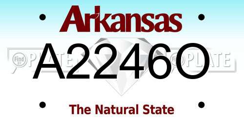 A2246O Arkansas License Plate