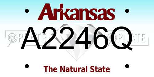 A2246Q Arkansas License Plate