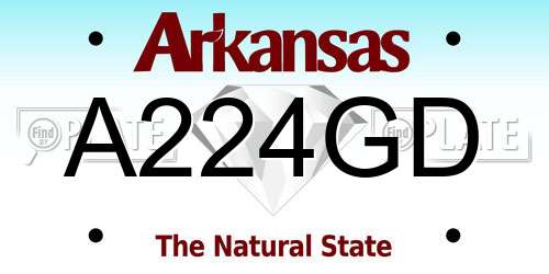 A224GD Arkansas License Plate