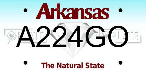 A224GO Arkansas License Plate