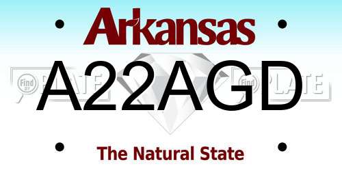 A22AGD Arkansas License Plate