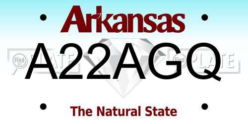 A22AGQ Arkansas License Plate