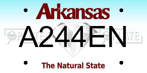A244EN Arkansas License Plate