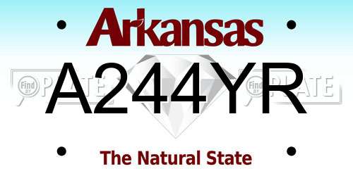 A244YR Arkansas License Plate