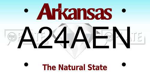 A24AEN Arkansas License Plate