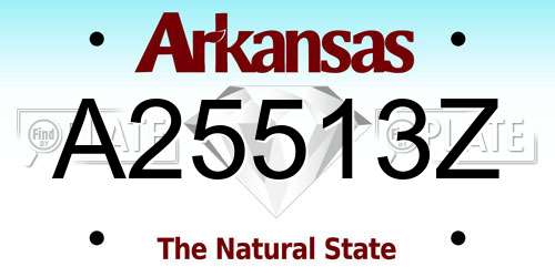 A25513Z Arkansas License Plate