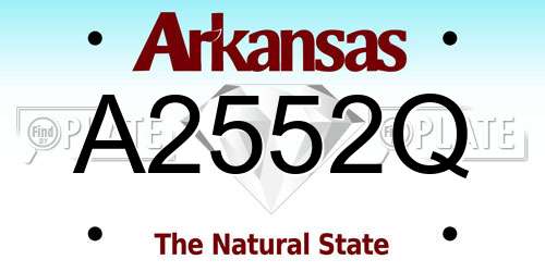 A2552Q Arkansas License Plate