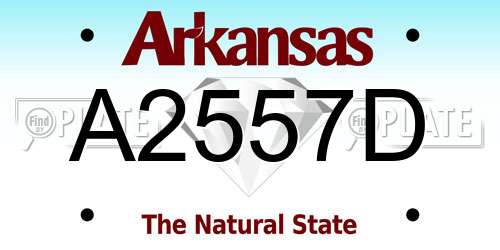 A2557D Arkansas License Plate