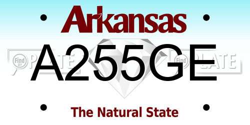 A255GE Arkansas License Plate