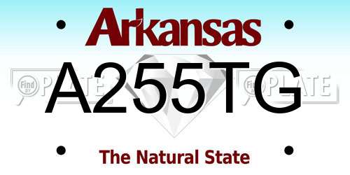 A255TG Arkansas License Plate