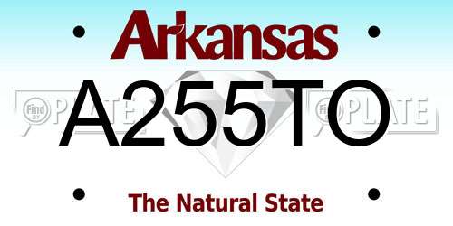 A255TO Arkansas License Plate