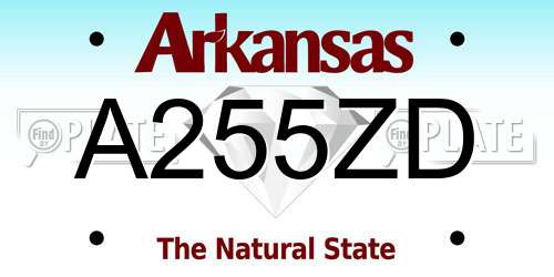 A255ZD Arkansas License Plate