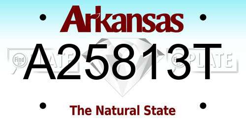 A25813T Arkansas License Plate