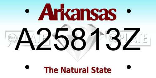 A25813Z Arkansas License Plate