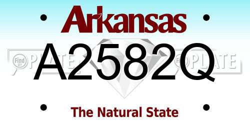 A2582Q Arkansas License Plate