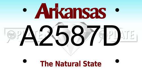 A2587D Arkansas License Plate