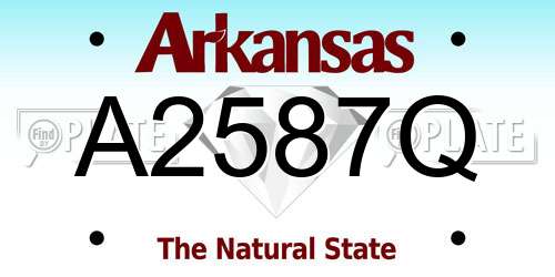 A2587Q Arkansas License Plate